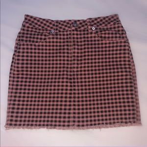 Plaid Jean skirt